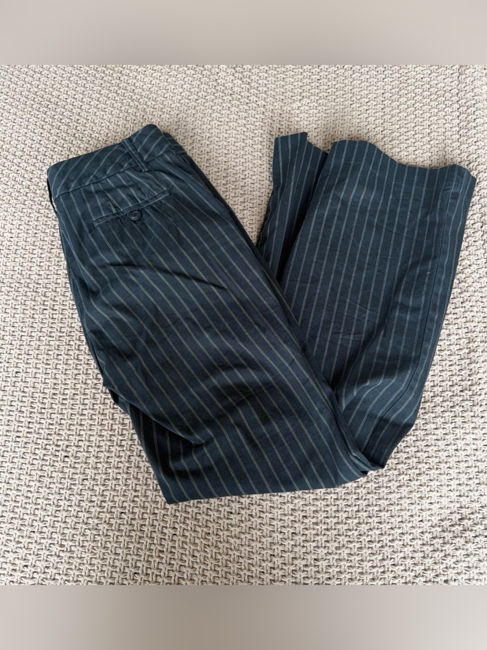 Banana Republic Dark Green Striped Trousers